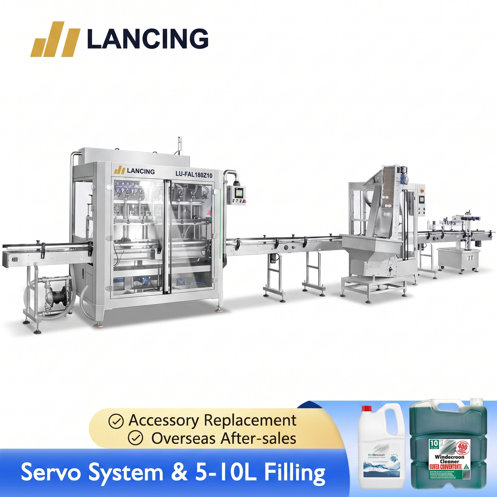 LANCING Automatic Motor Oil Paste Servo Jerry Can Gear Pump production line