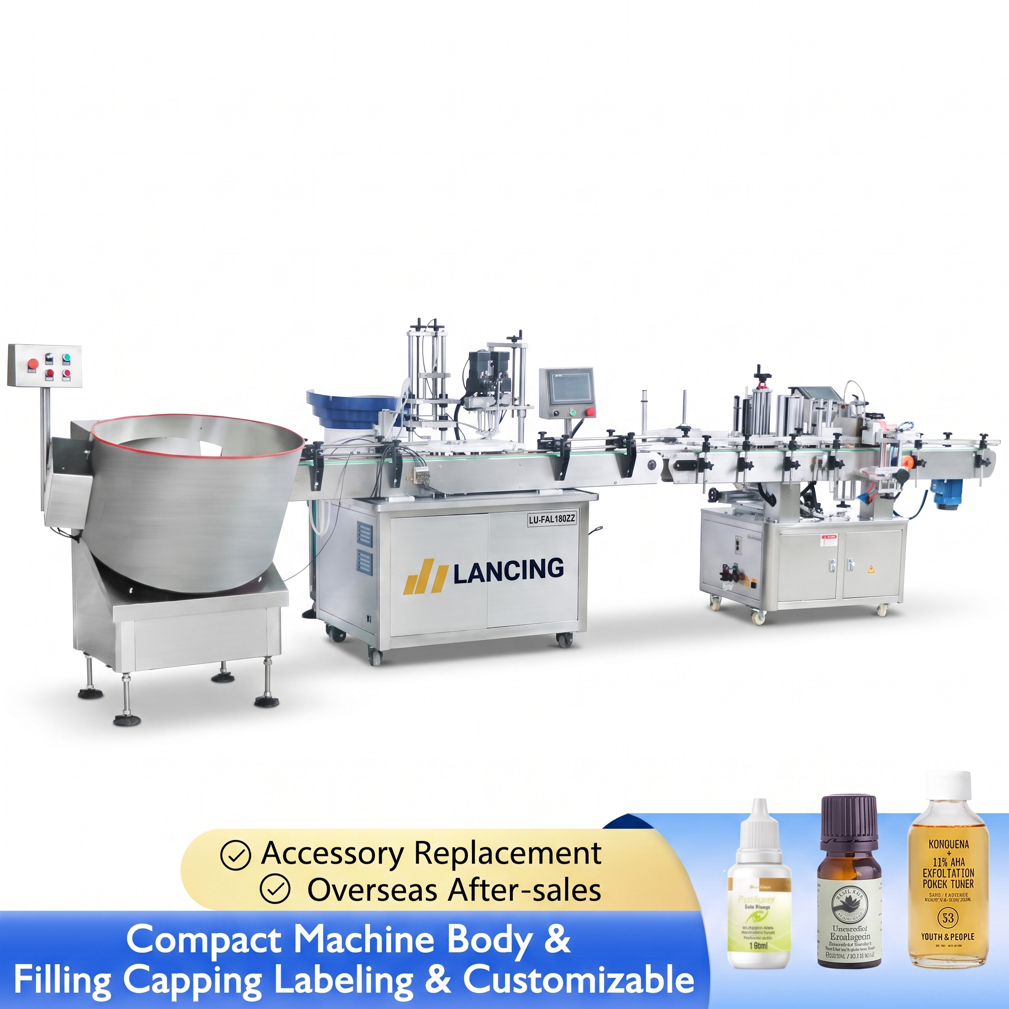 LANCING Automatic 2 Heads Magnetic Pump Essential Oil Production Line