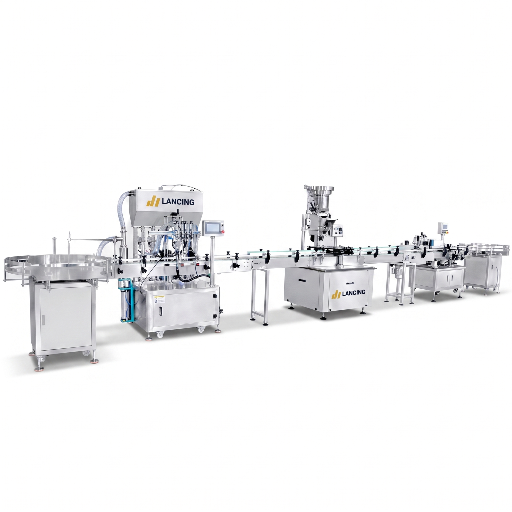 LANCING Automatic Crown Caps Beverage Fruit Juice Glass Bottling Line