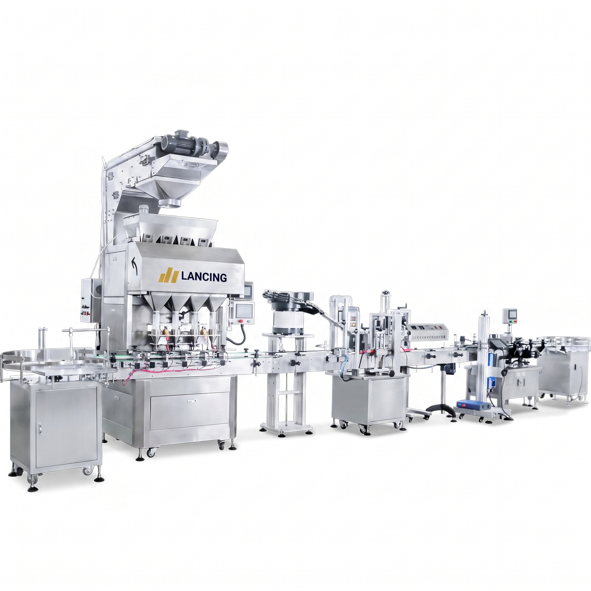 LANCING Automatic Sugar Coffee Grain Muti-Heads Granule Production Line