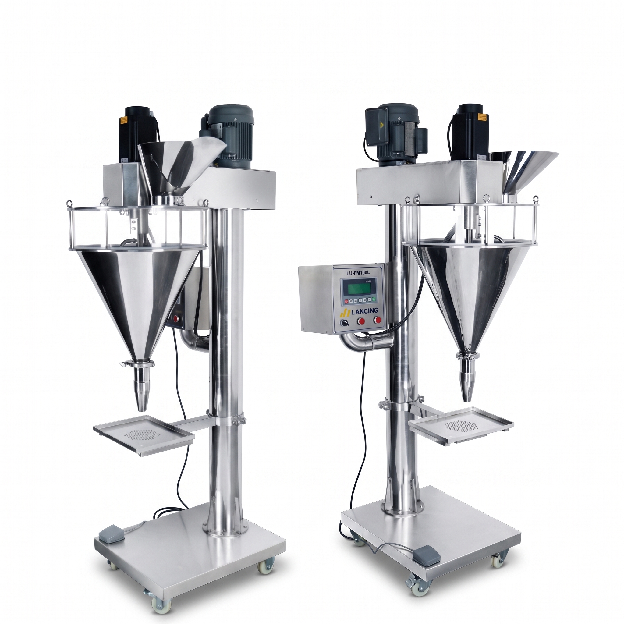 LANCING LU-FM100L Semi-automatic Small Bottle Auger Bag Talcum Filling Machine