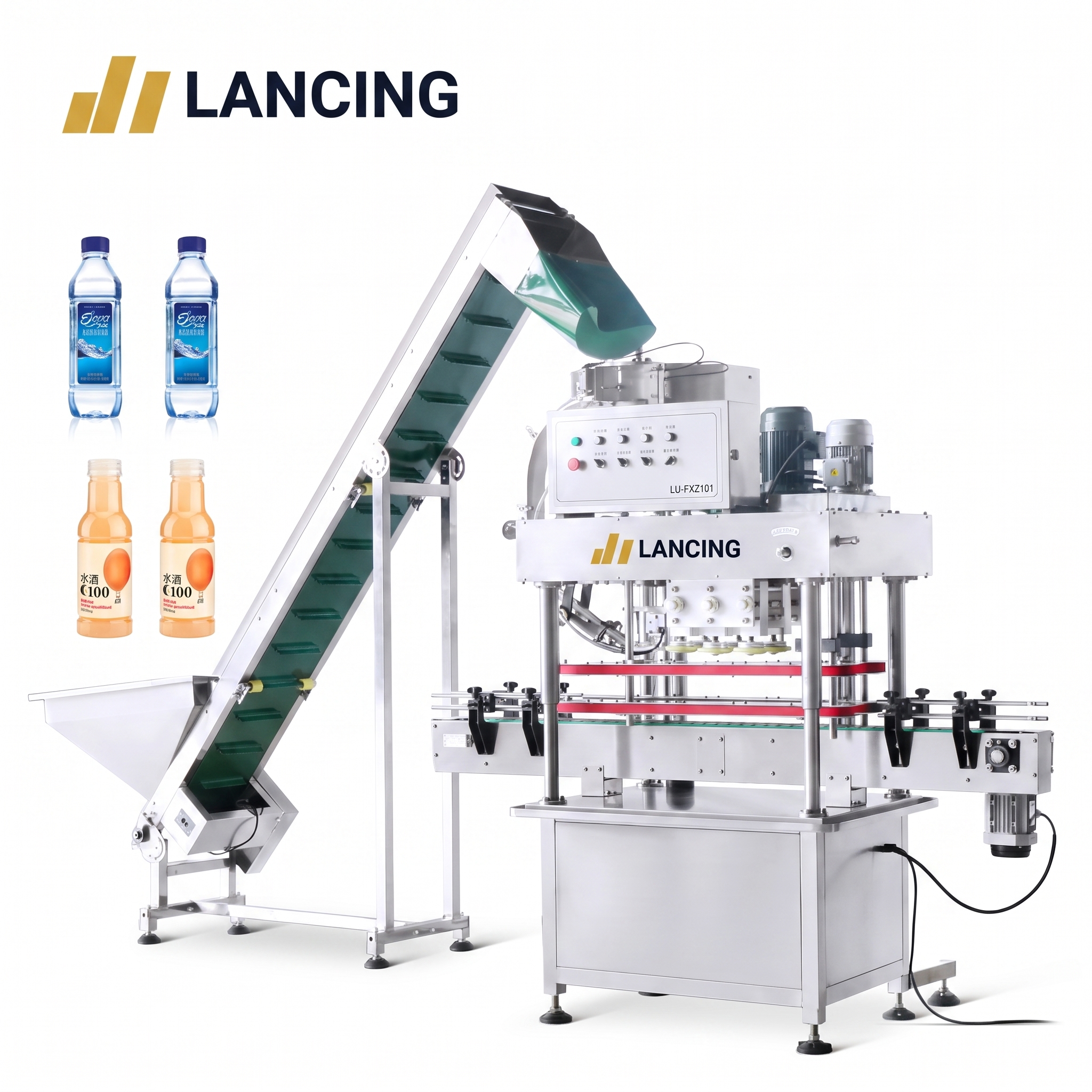 LANCING LU-FXZ101 Automatic High Speed PET Plastic Beverage Capping Machine