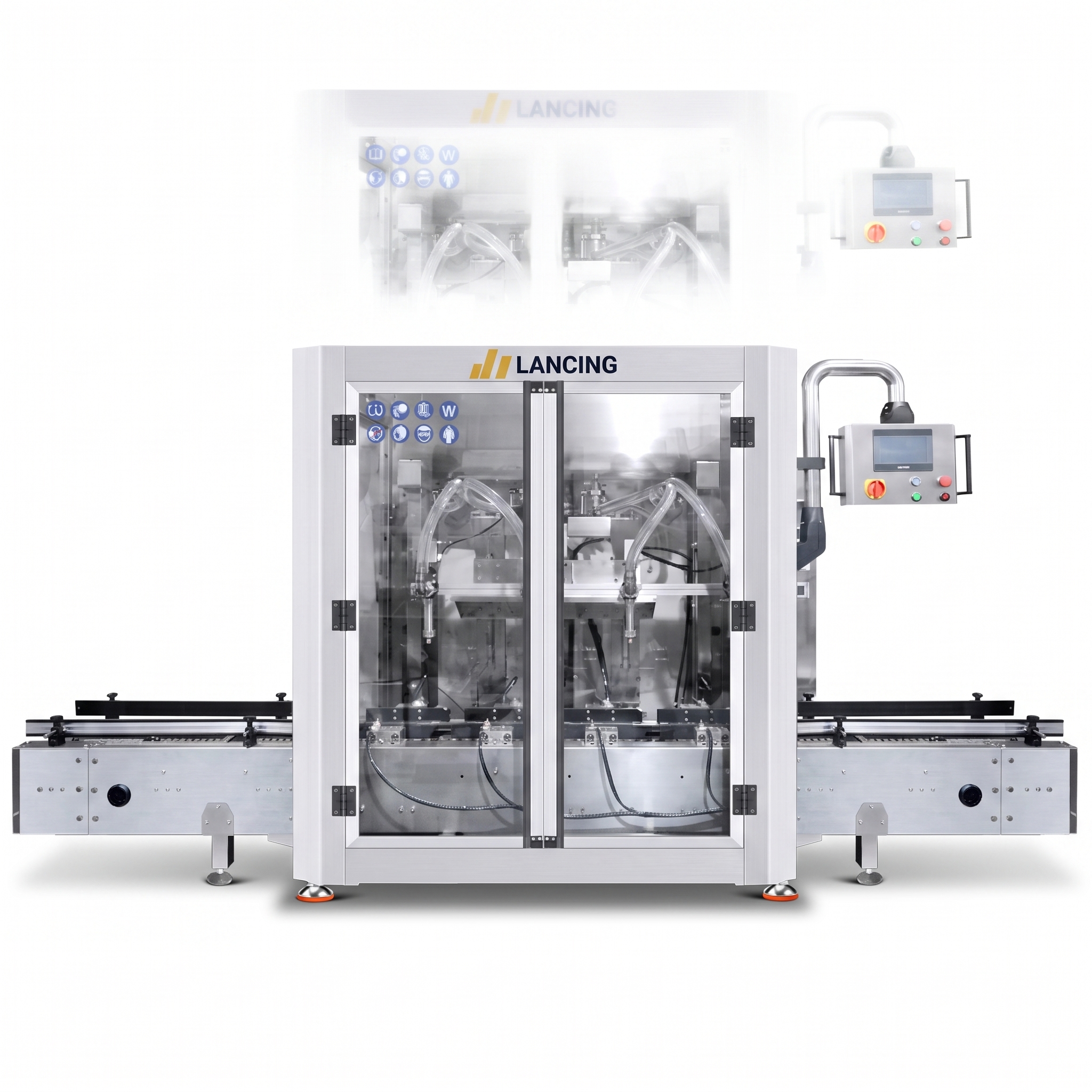 LANCING Automatic 4 Heads Mineral Water Cooking Edible Filling Machine