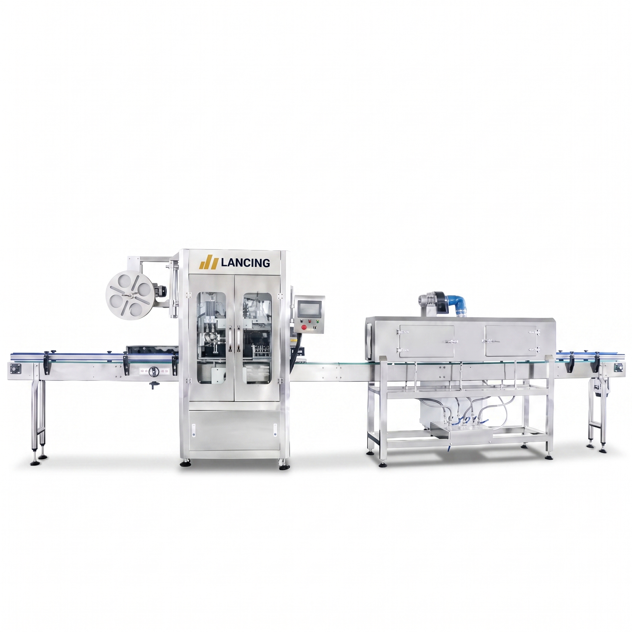 Automatic Water Beverage Bottle Sleeve Label Machine with Shrinking Machine