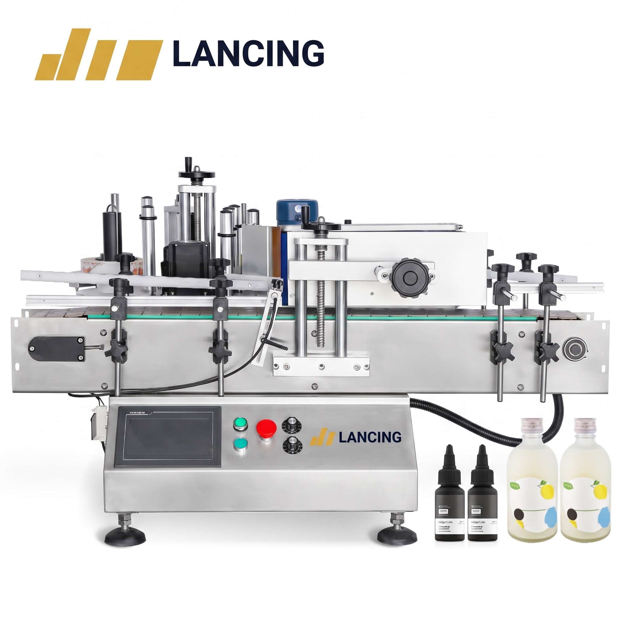 LANCING Tabletop Full Automatic Round Dropper Bottle Self-adhesive Labeller