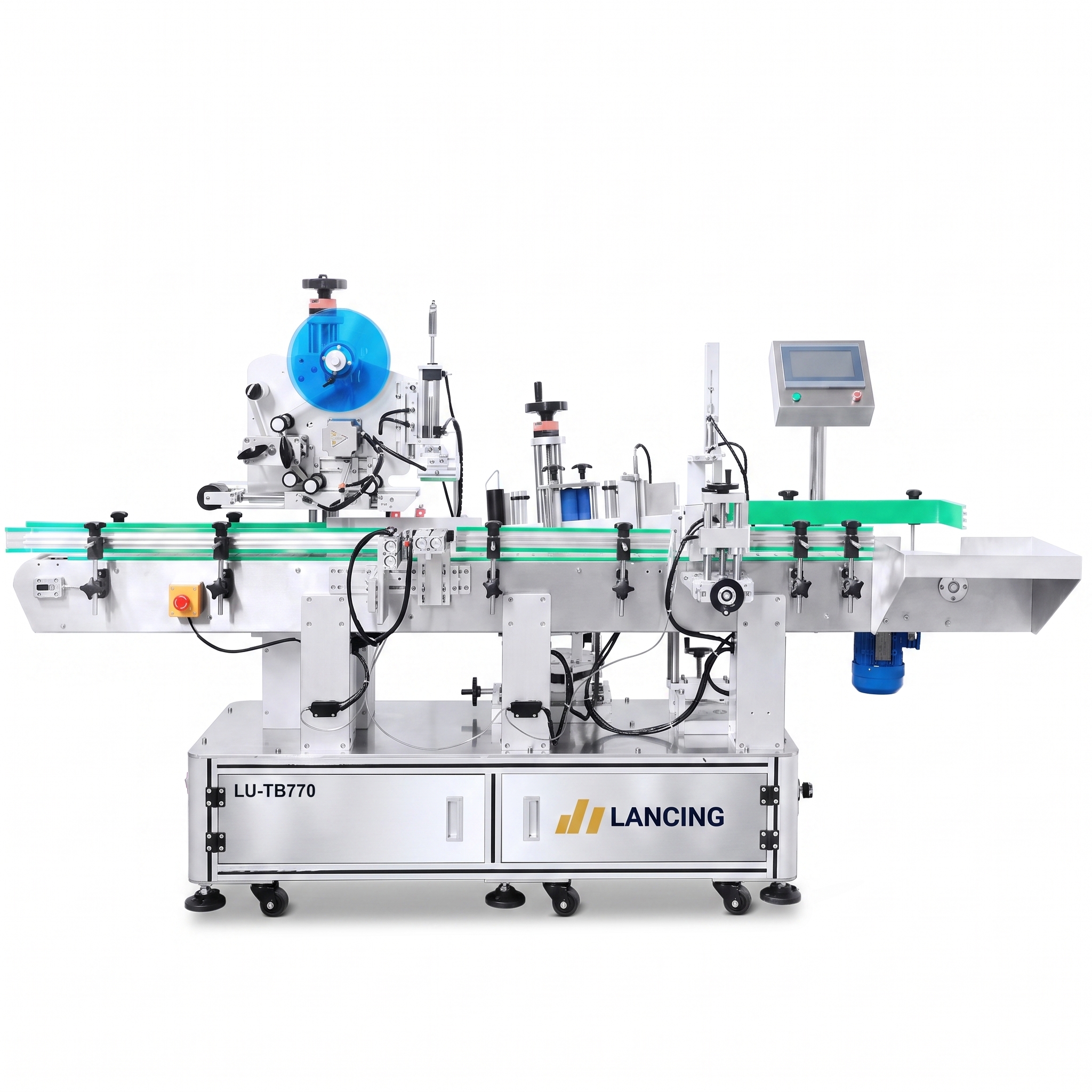 LANCING LU-TB770 Automatic Round Fruit Jam Bucket Tapered Tub labelling Machine